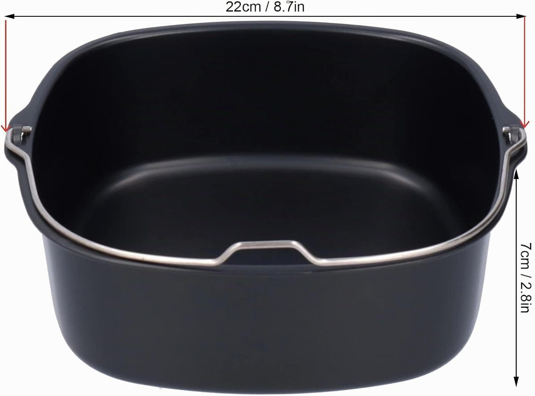 Airfryer Auflaufform Quadratisch, 22 cm Backform für Heissluftfritteuse Backform Heissluftfritteuse