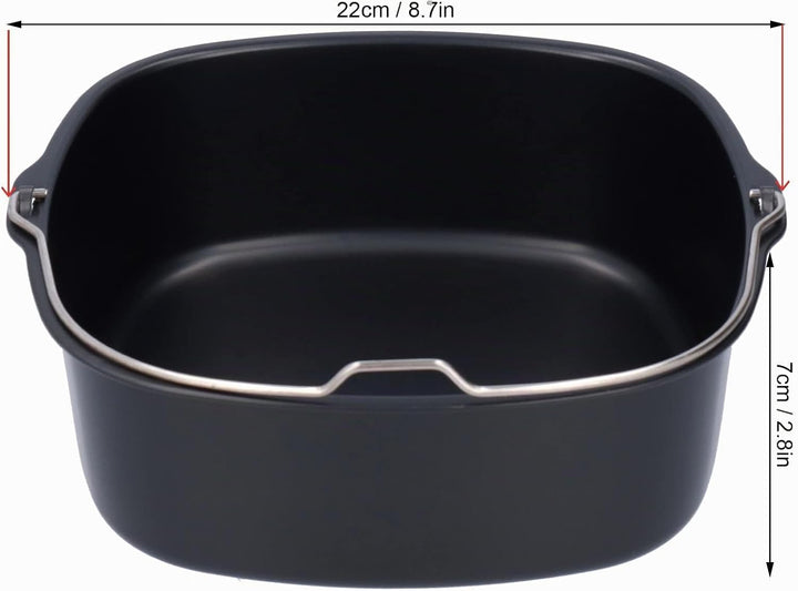 Airfryer Auflaufform Quadratisch, 22 cm Backform für Heissluftfritteuse Backform Heissluftfritteuse