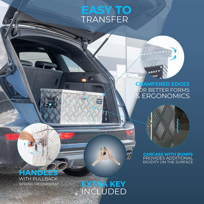 Alu-Transport-Box I Anhänger-Deichsel-Box I 615x265x300 mm Truckbox Werkzeugkasten Alubox Alukoffer
