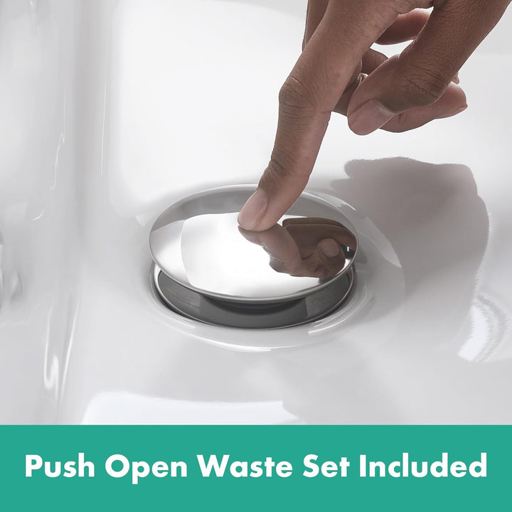 hansgrohe Logis Fine - Waschtischarmatur mit Push-Open Ablauf, Wasserhahn Bad mit Auslauf Höhe 110 m