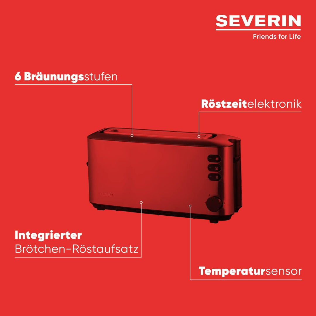 SEVERIN Wasserkocher, edelstahl/schwarz, WK 3409 & Automatik-Langschlitztoaster, Automatik-Toaster m