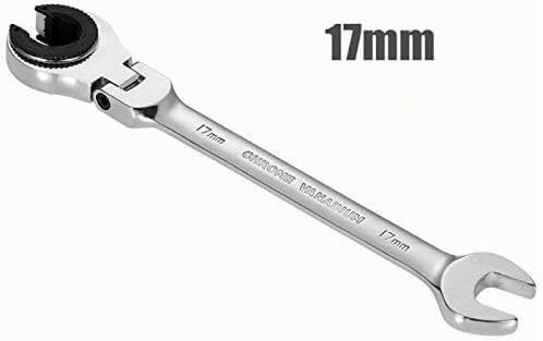 17 mm Flex-Head Rohr-Ratschenschlüssel Doppeltes offenes Ende Spiegelpolitur Ratsche Flare Mutter Sc