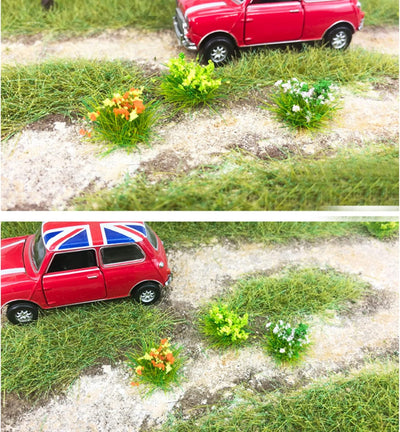 Cayway 128 Stück Scenics Gras Grasbüschel, Static Grass Tuft Schnee Statische Grass für Miniatur Orn