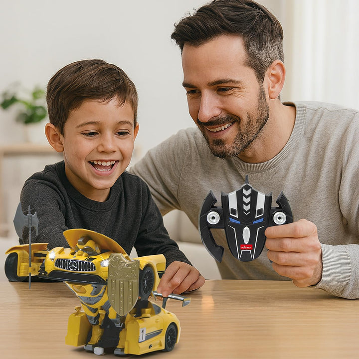 JAMARA 410029 - Mercedes AMG GT3 1:14 transformable 2,4GHz gelb - RC Transformation zum Roboter auf
