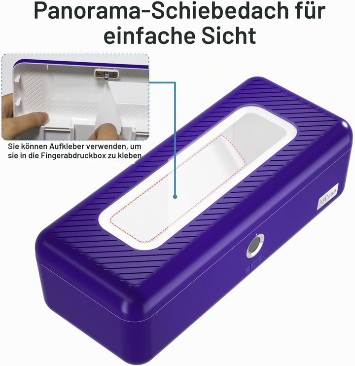 AICase AICase Aufbewahrungsbox für biometrische Fingerabdrücke, tragbar, für Bargeld, Schmuck, Siche