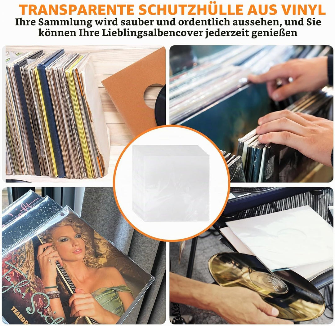 Schallplatten Innenhüllen 100 Stück Vinyl Schutzhüllen für 12 Inch LP