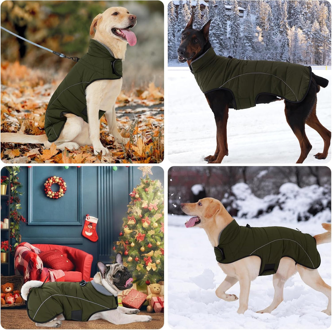LIANZIMAU Hundejacke Wasserdichter Hundemantel Reflektierende Jacke für kaltes Wetter mit weichem Fl