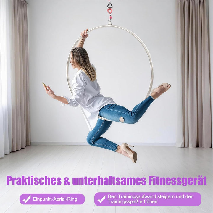 Aerial Hoop Set Aerial Yoga Hoop Edelstahl Single Point Aerial Ring Equipment Aerial Dance Zirkusrin
