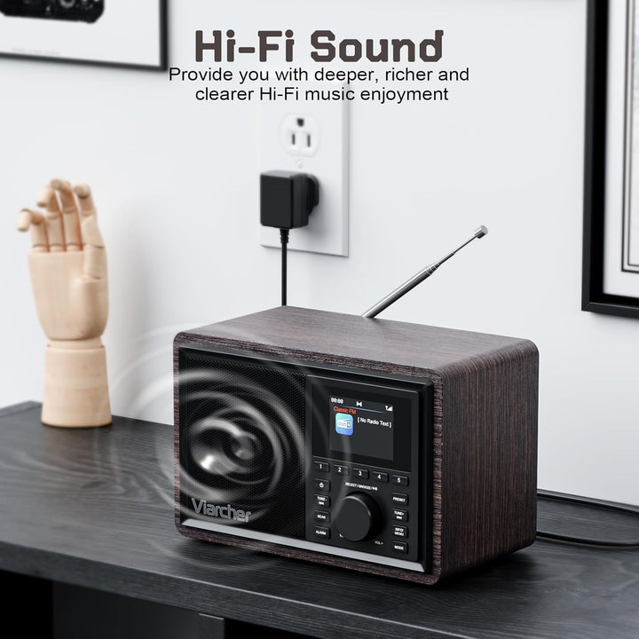 DAB/DAB+ & FM Digitalradio mit Bluetooth, Küchenradio mit Dual-Weckfunktion, Schlaf-Timer, 60 Sender