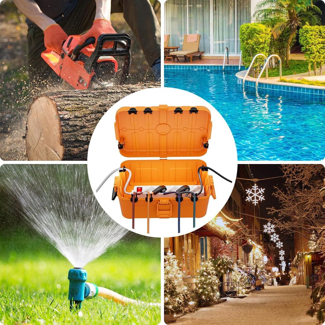 RESTMO extra grosse kabelbox (32 x 22 x 13 cm), IP54 wasserdicht, Outdoor kabel safe box, wetterfest
