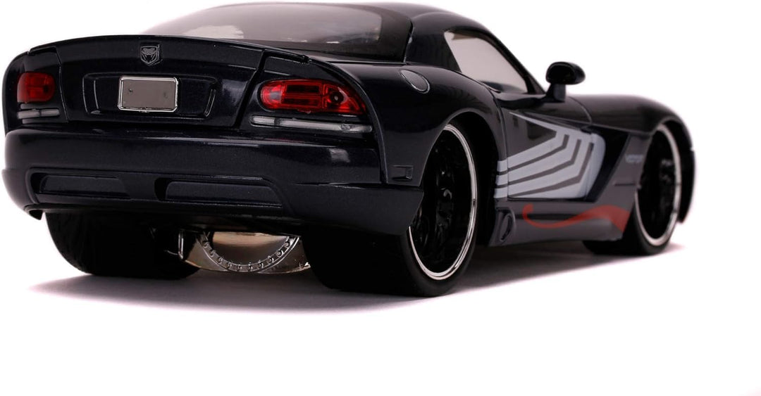 Jada Toys 253225015 Marvel, 2008 Dodge Viper, SRT10, Spielzeugauto, Türen, Kofferraum, Motorhaube zu