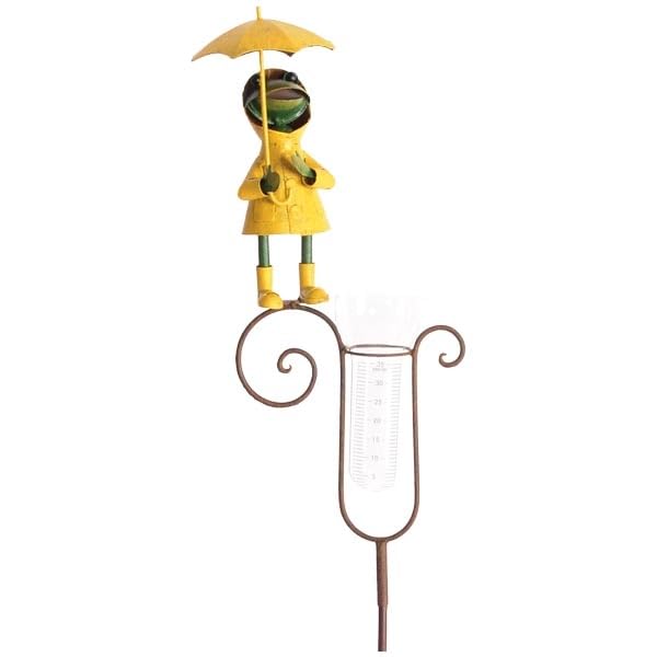 Generisch Regenmesser Frosch Handarbeit 157,5cm Metall Garten Dekoration