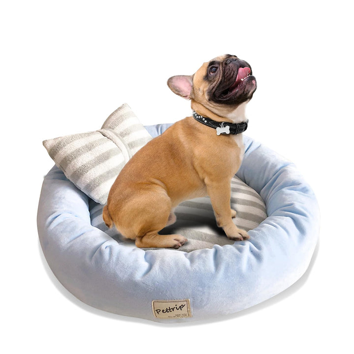 PETCUTE Hundebett Katzenbett Waschbar Hundesofa Rund Kissen Bett Wildlederimitat Haustierbett für Gr
