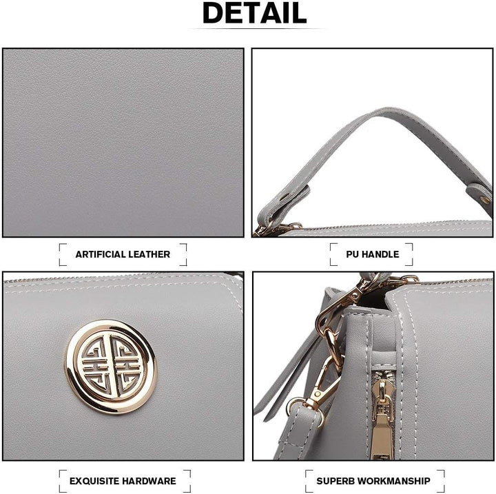 Miss Lulu Handtasche Damen Schultertasche Henkeltasche Pu Leder Elegant Umhängetasche Mittlere Top G