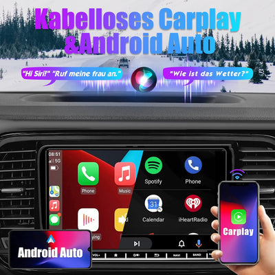 SEMAITU Android CarPlay Autoradio für VW Golf 5 6 Passat Polo Skoda Tiguan Seat 9 Zoll Touchscreen A