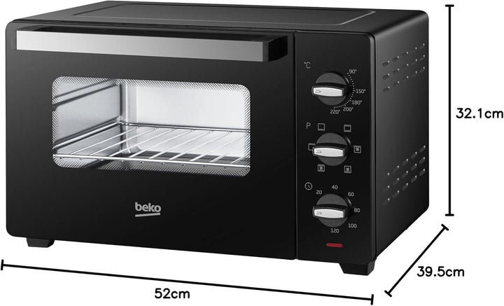 Beko - BMOF30B - Elektroherd, Umluftgaren, 30 Liter, 1600 W, 4 Funktionen, Timer 120 min, Temperatur