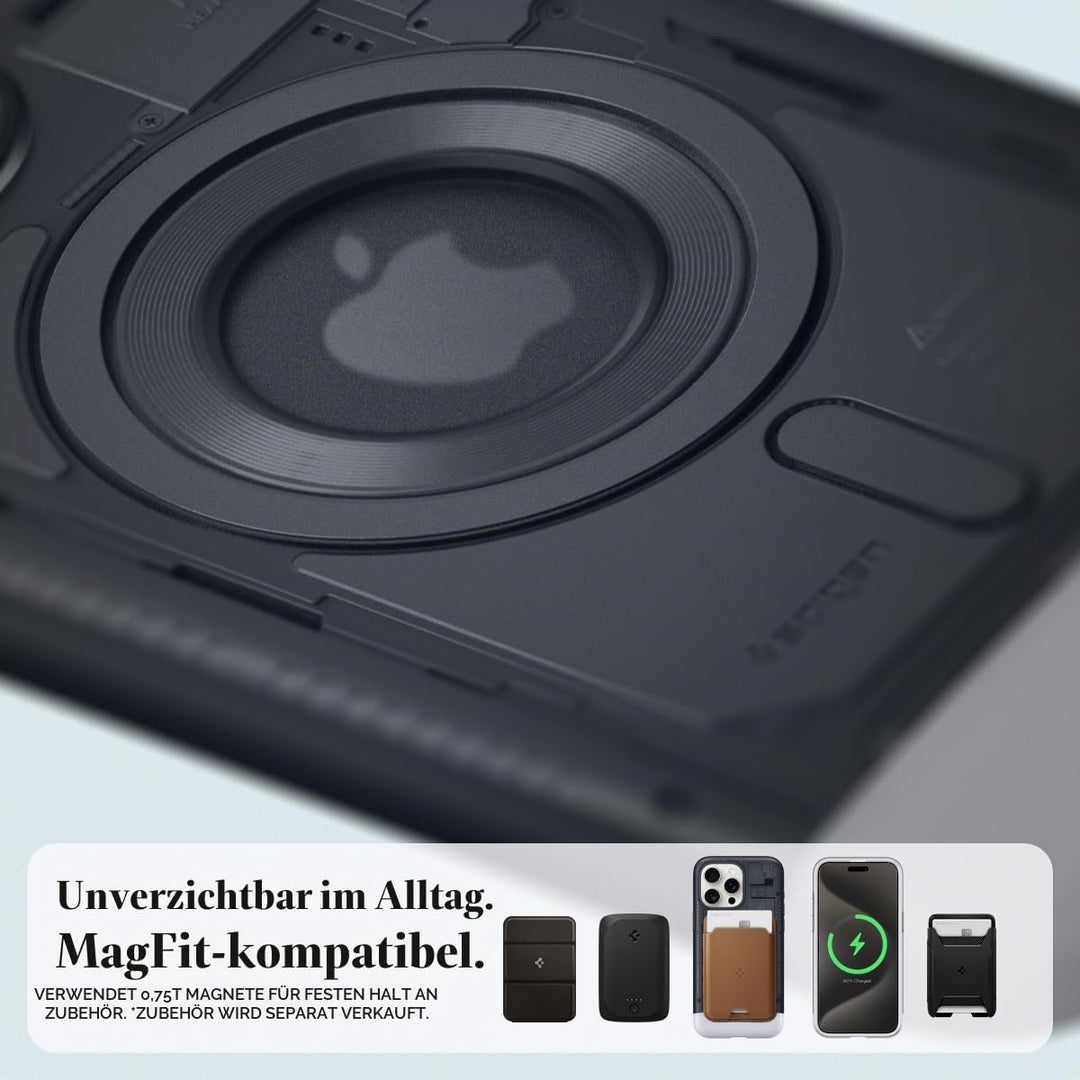 Spigen Classic C1 MagFit Hülle Kompatibel mit iPhone 15 Pro Kompatibel mit MagSafe -Graphite, Graphi