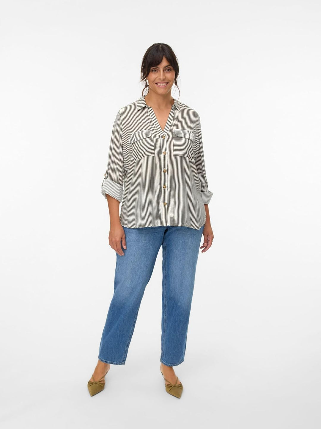 Vero Moda Female Hemd VMCBUMPY Hemd 44 Grosse Grössen Snow White, 44 Große Größen Sno