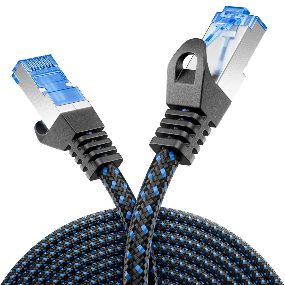 deleyCON 20m CAT8.1 Patchkabel Nylon Netzwerkkabel Datenkabel S/FTP PIMF 2000 MHz 40 Gbit RJ45 LAN D