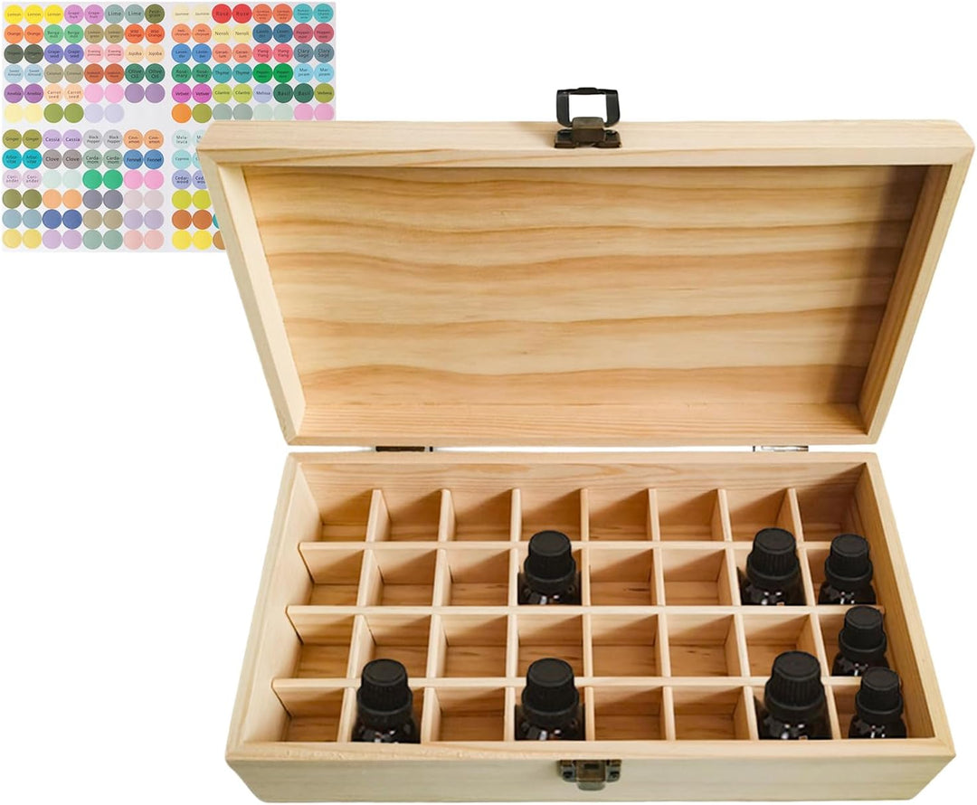 RoseFlower 32 Löcher Ätherisches Öl Aufbewahrungsbox Duftöle Display Ständer Behälter, Essential Oil