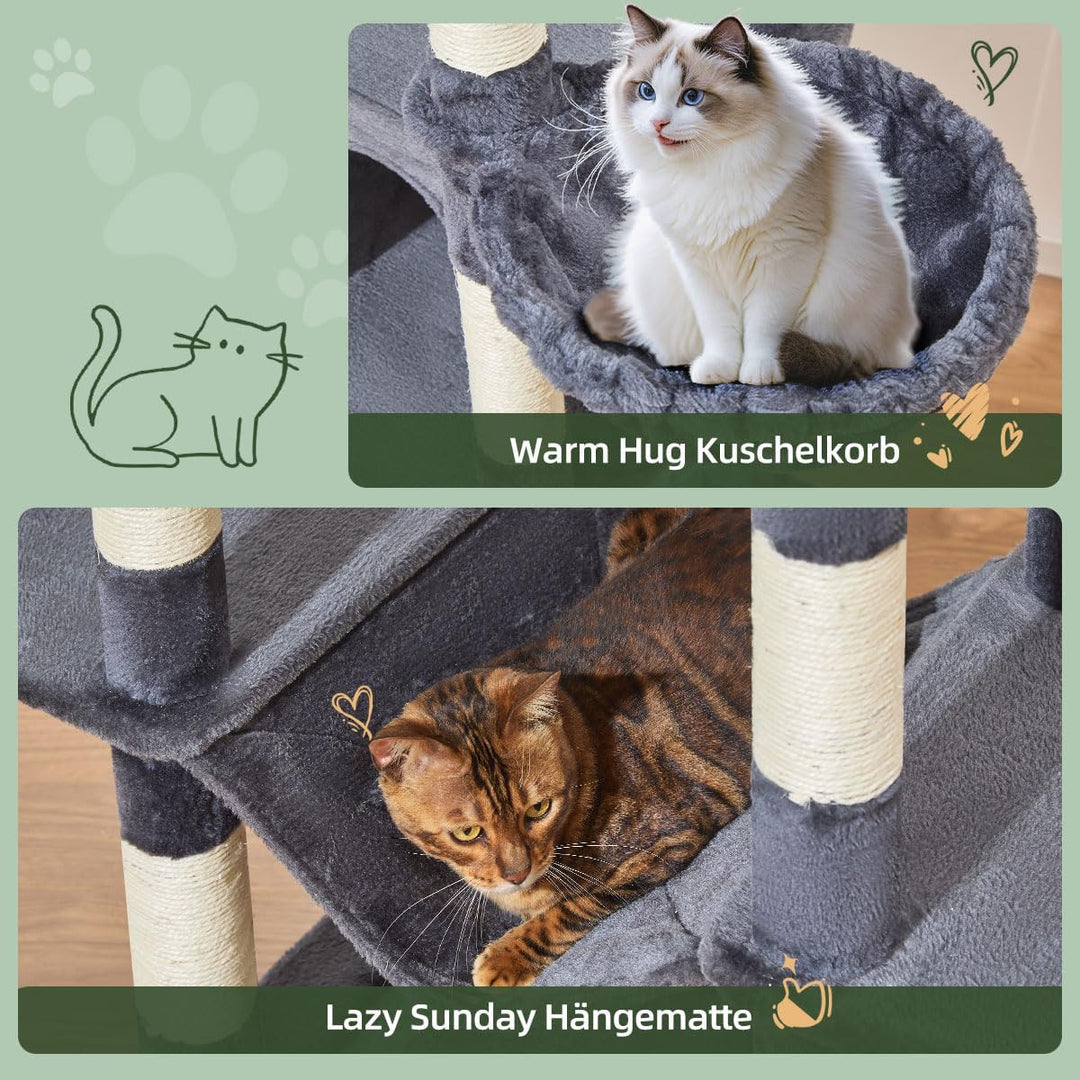 Taoqimiao 180CM Kratzbaum Gross xxl, Katzenbaum Grosse Katzen Stabil kratzbaum Maine Coon mit Katzen
