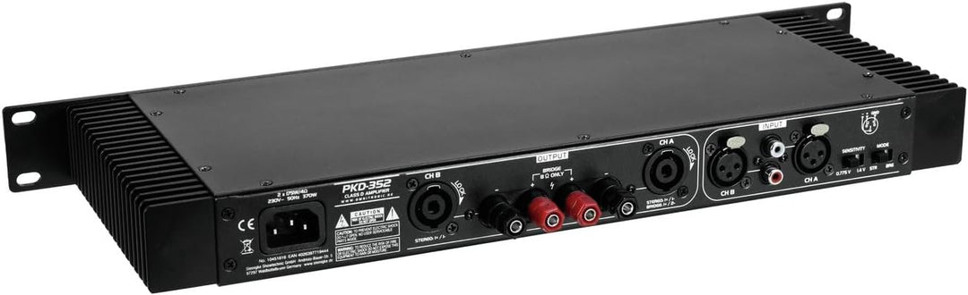 OMNITRONIC PKD-352 Class-D Studioverstärker | 2-Kanal-Studio-Verstärker mit Schaltnetzteil, 2 x 175