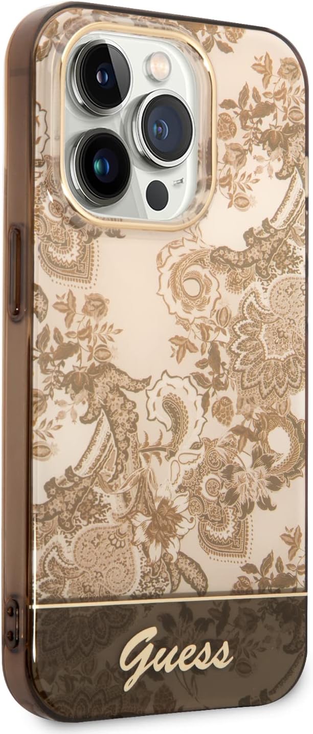 Guess GUHCP14XHGPLHC hülle für iPhone 14 Pro Max 6, 7" Ochre hardcase Porcelain Collection, schwarz