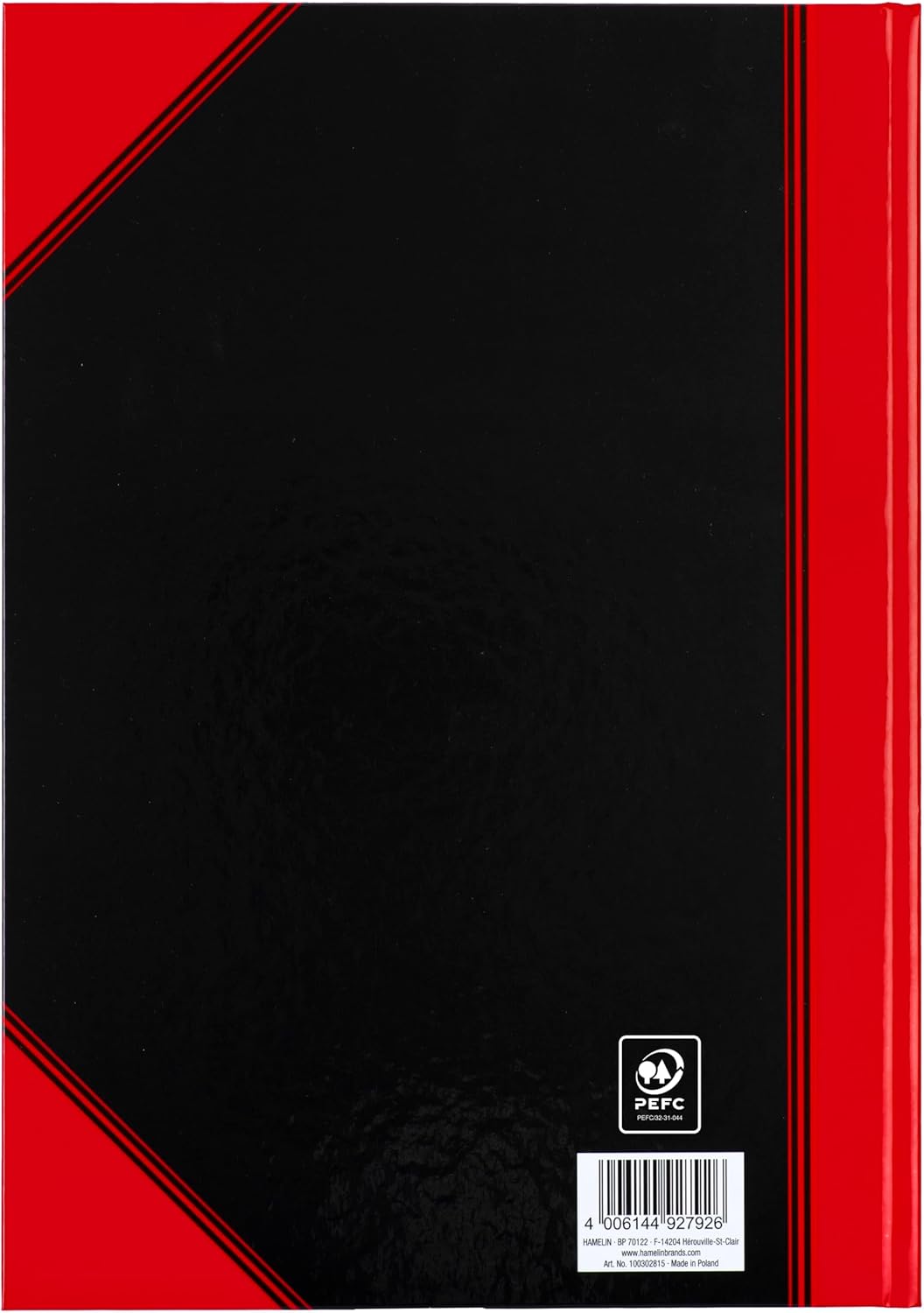 Bantex Notizbuch A4 kariert, 192 Seiten, 70 g/m², Hardcover, schwarz, 3 Stück
