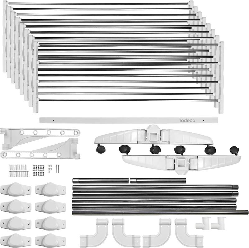 Todeco - Wäsche-Trockengestell, Wäscheständer - Material: Edelstahlrohre - Maximale Belastbarkeit: 3