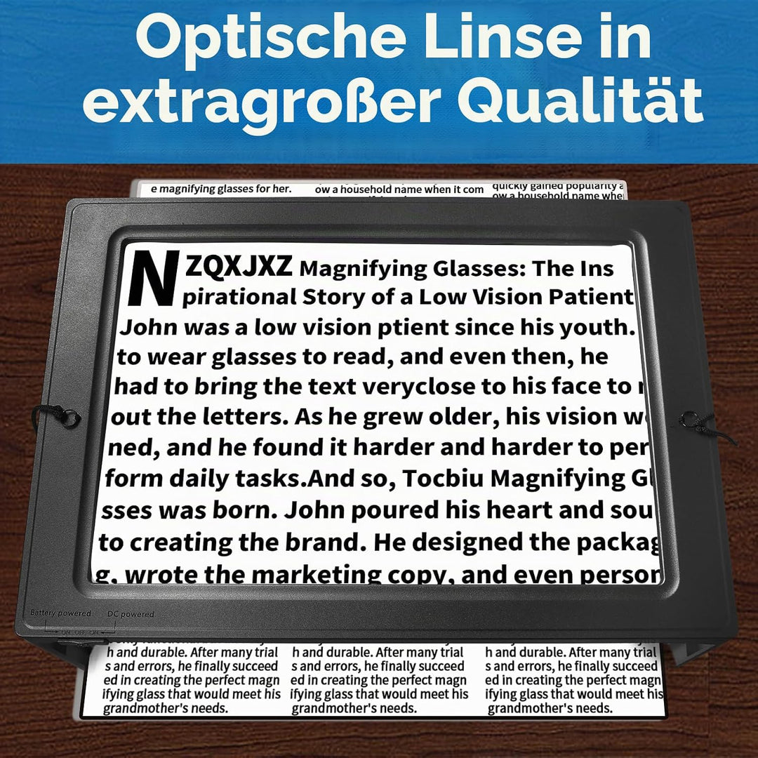 NZQXJXZ 5X Leselupe mit Licht für Senioren Gross mit 50 LED Licht, Schwarz