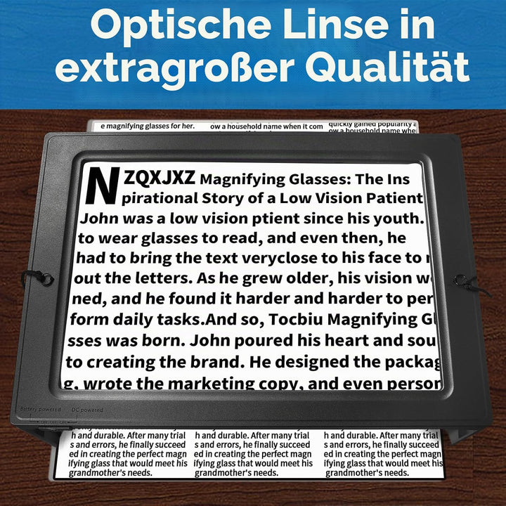 NZQXJXZ 5X Leselupe mit Licht für Senioren Gross mit 50 LED Licht, Schwarz