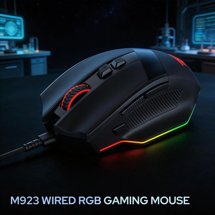 Redragon M923 Kabelgebundene RGB Gaming Maus, Optische Ergonomische Maus mit Max. 24.000 DPI, Hochpr