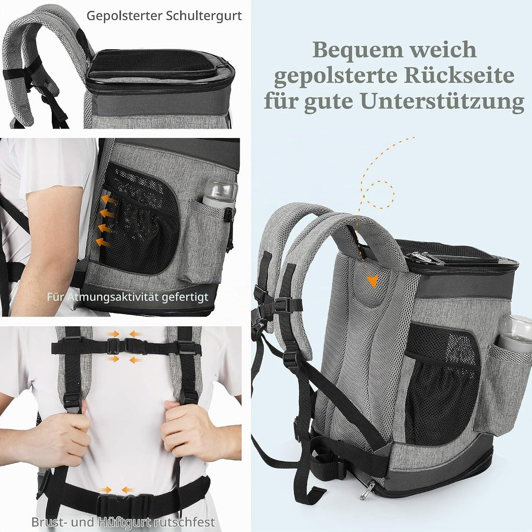 Kritter Planet Haustier-Rucksack mit Mesh-Fenster, atmungsaktive und Faltbare Hundetasche für Hunde