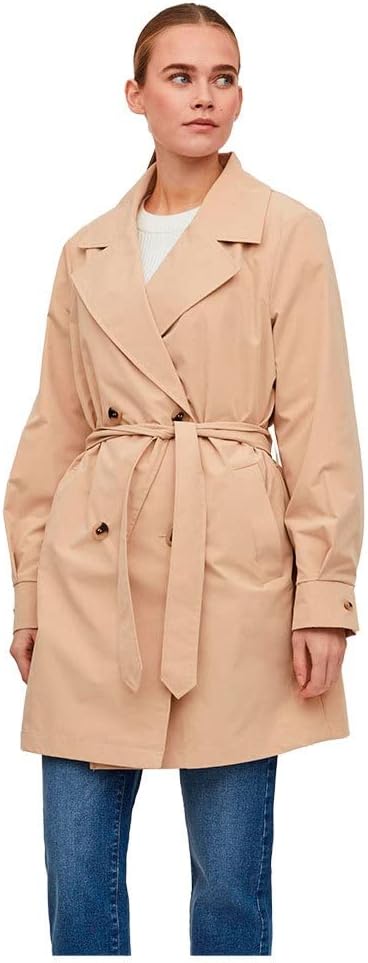 Vila Damen Vimersin Trenchcoat-Noos Mantel 36 Sesame, 36 Sesame