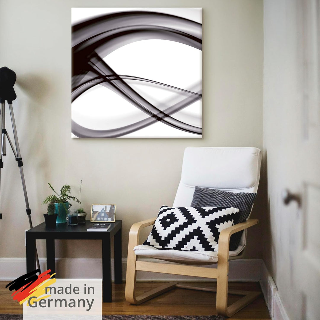 ARTland Leinwandbilder Wandbild Bild auf Leinwand 60x30 cm Abstrakte Bilder Gegenstandslos S7KQ Schw