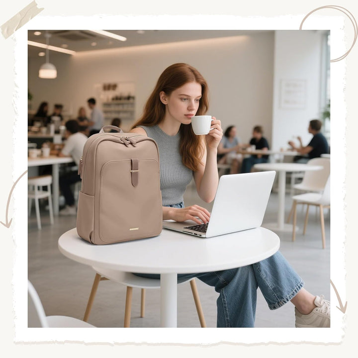 Rucksack Damen Herren Elegant,16 Zoll Laptop Rucksack Wasserdicht mit Laptopfach, Business Laptoptas