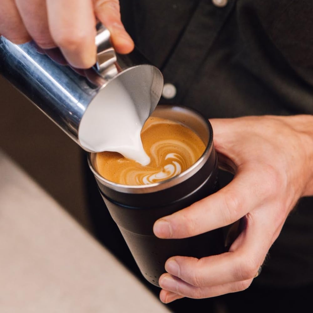 KeepCup Thermobecher, gross, 454 ml, Edelstahl, wiederverwendbar, Schwarz L (1er Pack) Stainless Ste