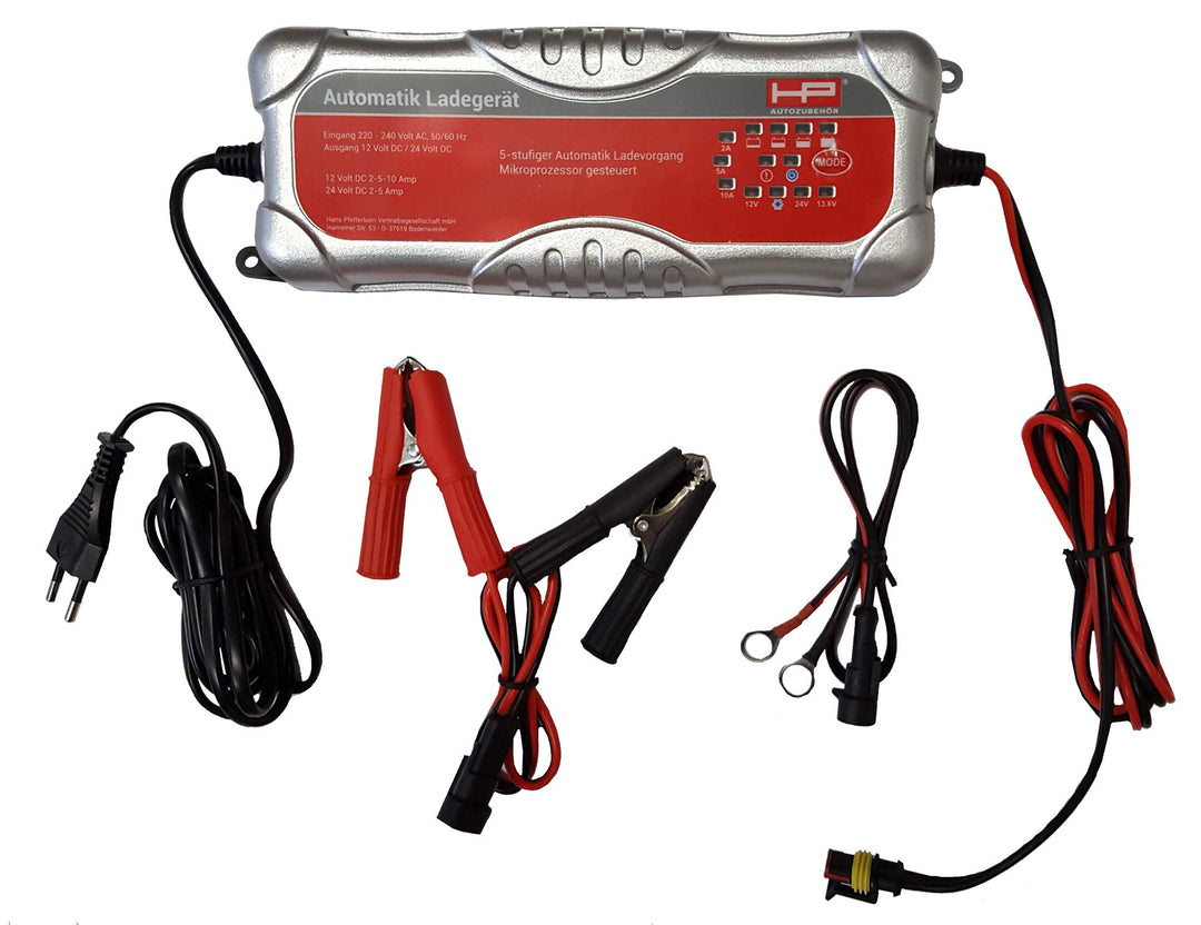 HP-Autozubehör 20514 Batterieladegerät Smart 12 + 24V, Silver / Red 12 + 24 Volt Silver / Red, 12 +