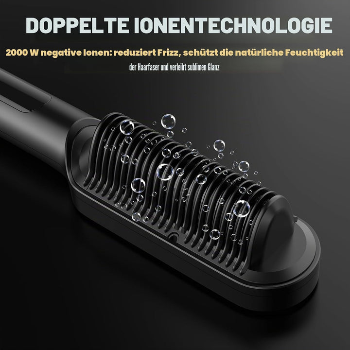 Haarglätter, professionelle Glättbürste für Haare, 9 Temperatureinstellungen, 120 ℃ - 200 ℃, LCD-Dis