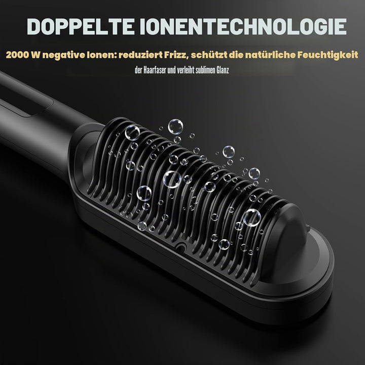 Haarglätter, professionelle Glättbürste für Haare, 9 Temperatureinstellungen, 120 ℃ - 200 ℃, LCD-Dis
