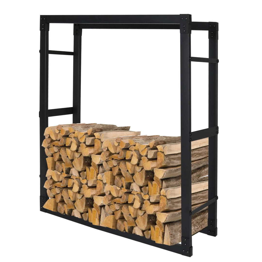 Fiqops Kaminholzregal Innen Kaminholzständer Wetterfest Brennholzregal für Holzscheite Stapelhilfe,