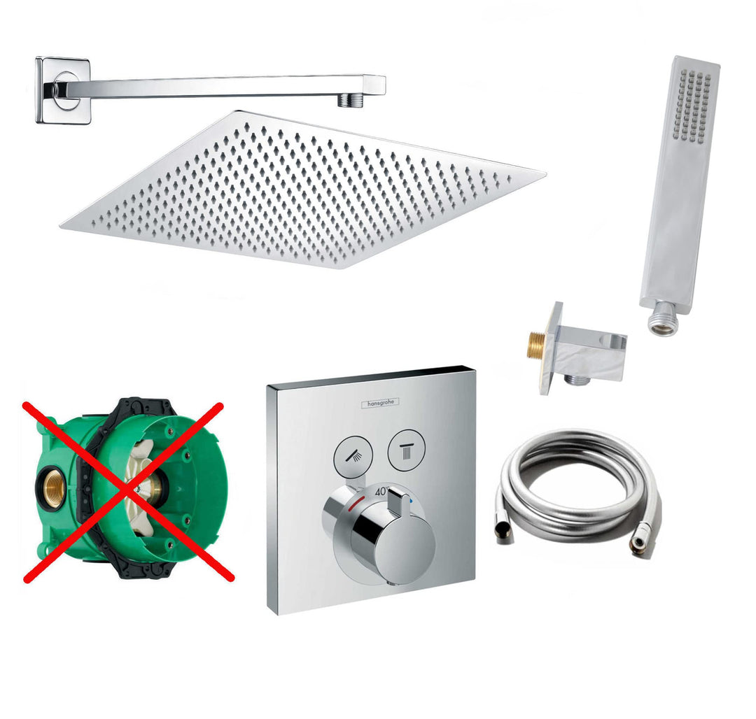 vanvilla Duschsystem mit Unterputz Duscharmatur von Hansgrohe ShowerSelect Thermostat und vanvilla R