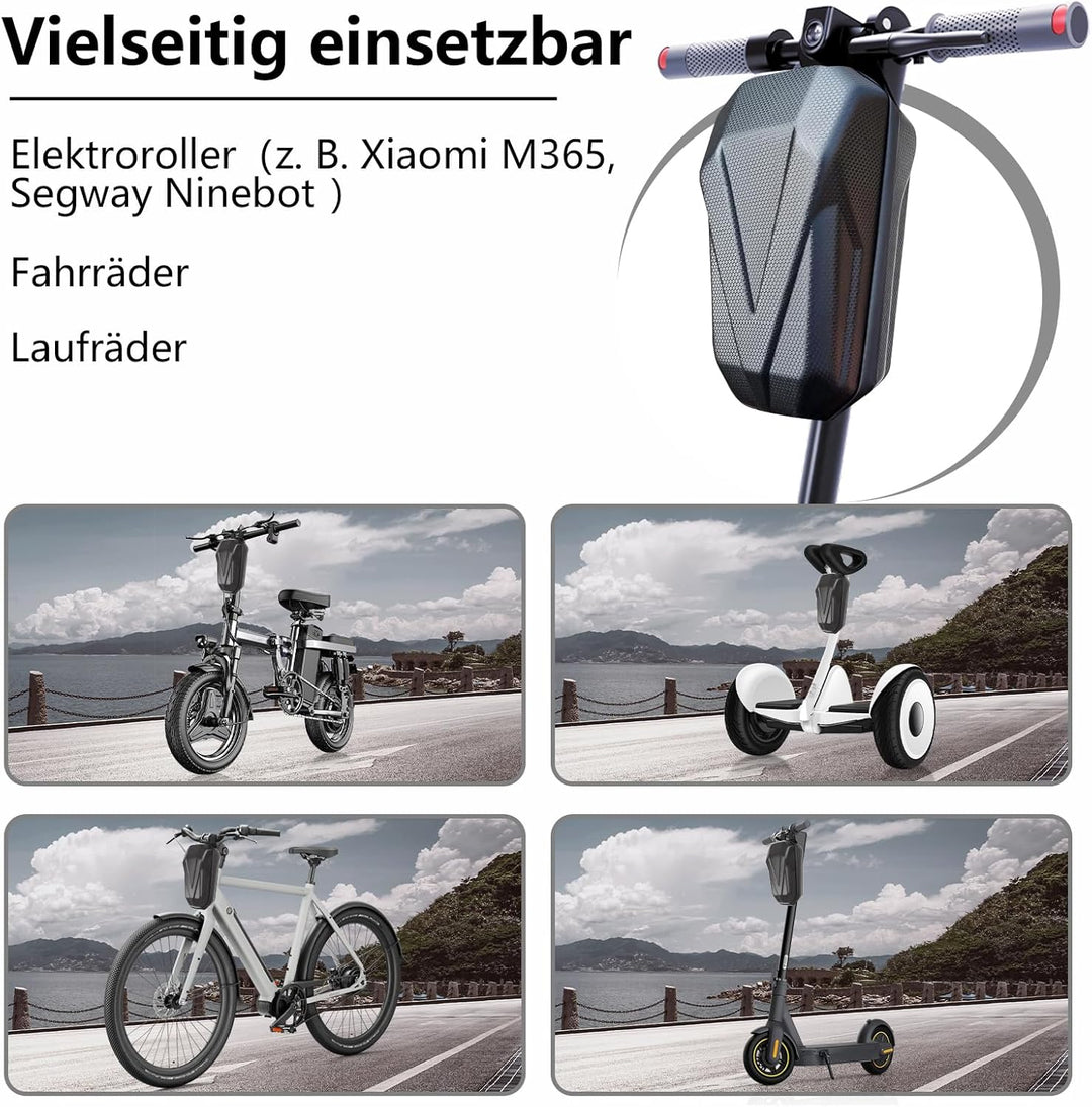 4L E Scooter Tasche，E Roller Lenkertasche 4L Grosse Kapazität wasserdichte mit Eva Hard Sell Inneres