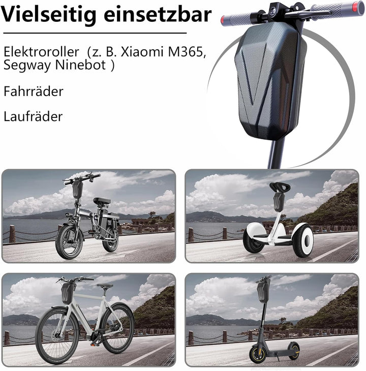 4L E Scooter Tasche，E Roller Lenkertasche 4L Grosse Kapazität wasserdichte mit Eva Hard Sell Inneres