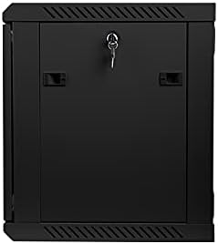 Lanberg 19'' Wall-Mounted Installation Cabinet 9U 600x450mm Black (Glass Door)