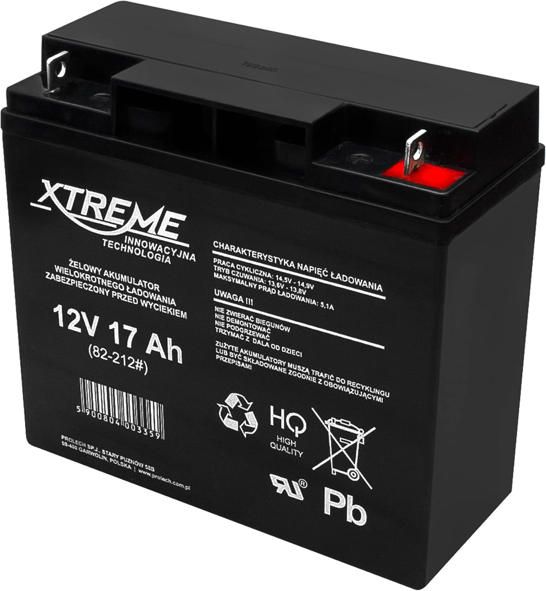 Xtreme Blei-Akku Gel Battery Lead Acid Battery Batterie Akku (12V 17Ah)