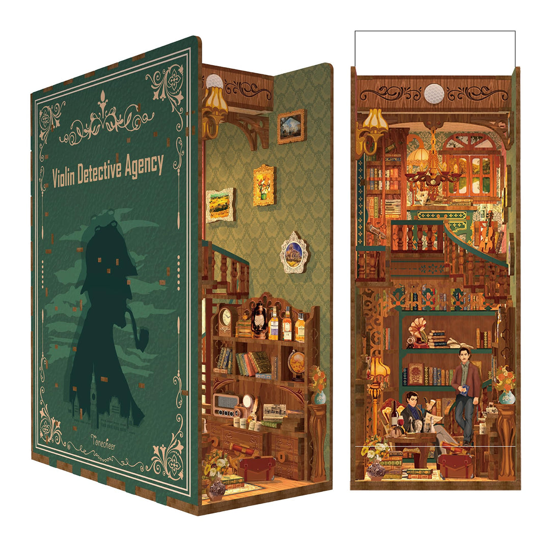 Tonecheer Book Nook Kit 3D Holzpuzzle Booknooks DIY Modellbausätze Erwachsene zum Baue Miniatur Haus
