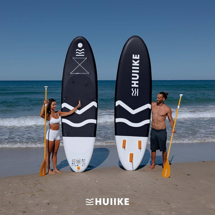 HUIIKE Stand Up Paddling Board mit Zubehör, Paddel, Finnen, Leash, Pumpe, Rucksack. SUP-Board Aufbla