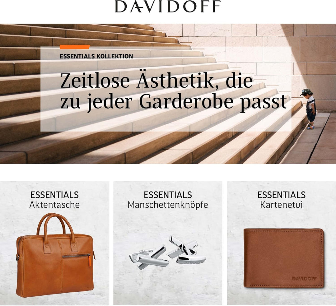 Davidoff Venice Kartenetui Cognac – Elegante kleine Brieftasche aus feinem Leder mit Ombre-Effekt –