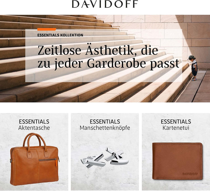 Davidoff Venice Kartenetui Cognac – Elegante kleine Brieftasche aus feinem Leder mit Ombre-Effekt –